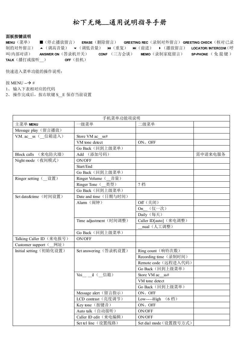 松下9331.9341说明指导手册