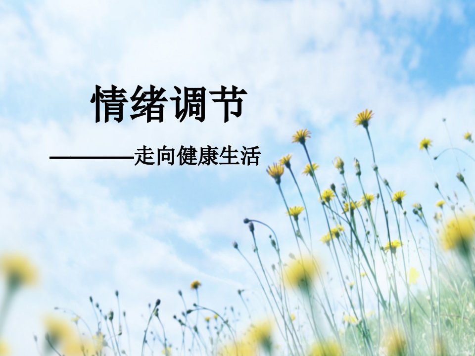 心理健康课情绪调节课件