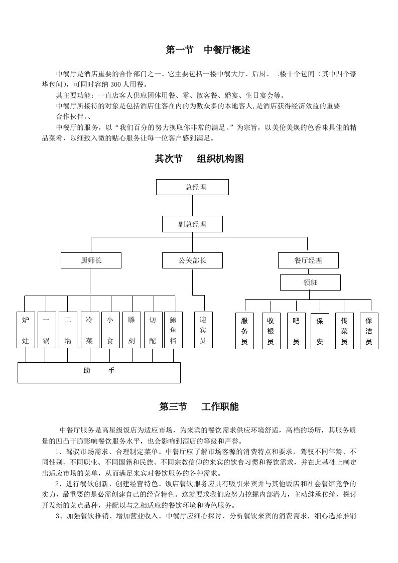 中餐厅管理模式