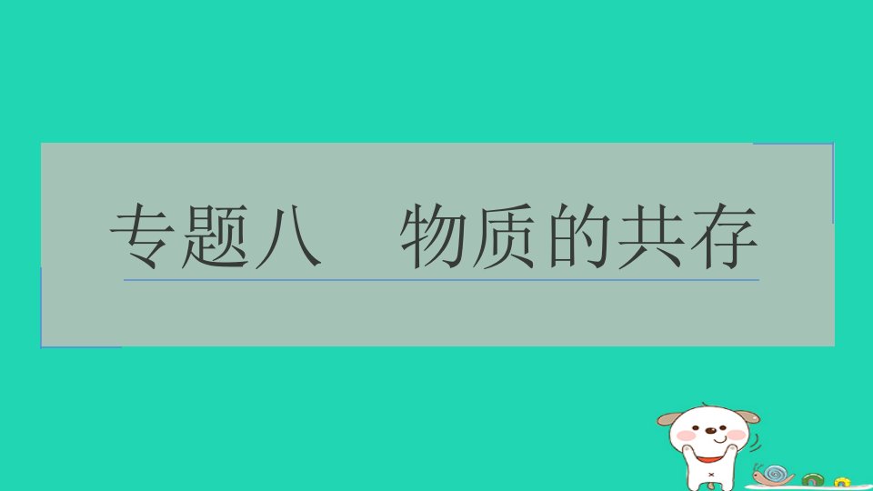 2024九年级化学下册专题八物质的共存习题课件科粤版