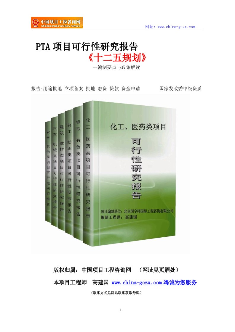 pta项目可行性研究报告立项范文格式