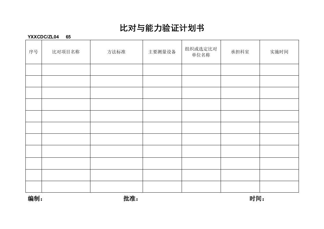 比对与能力验证计划书