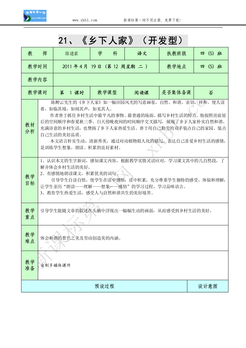 【小学中学教育精选】乡下人家1