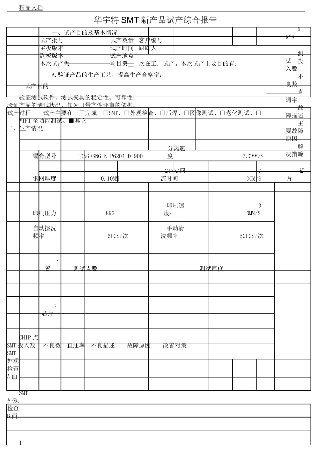 试产总结报告计划