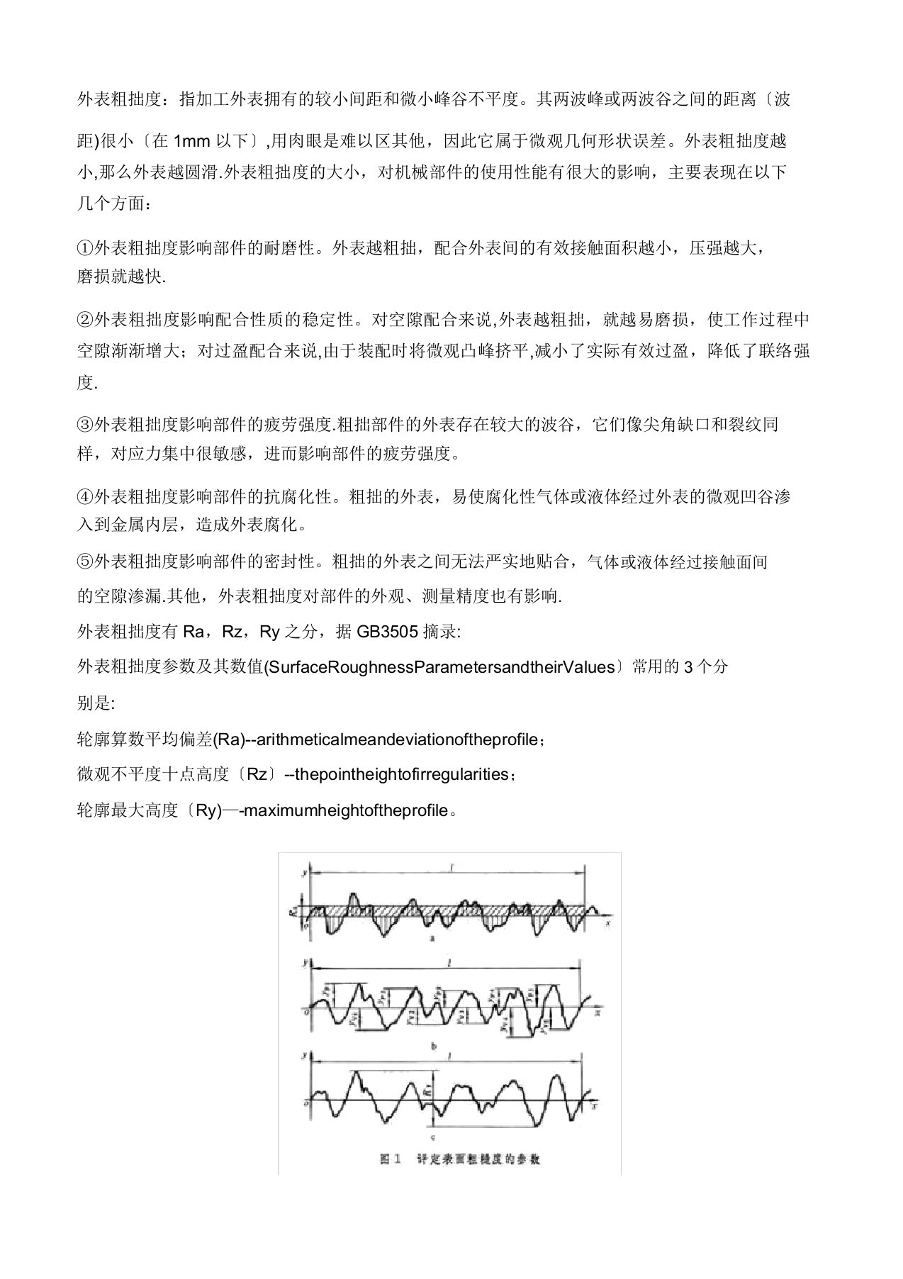 表面粗糙度标准