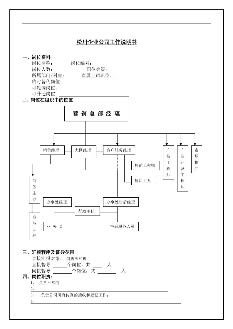 商务专员职务分析