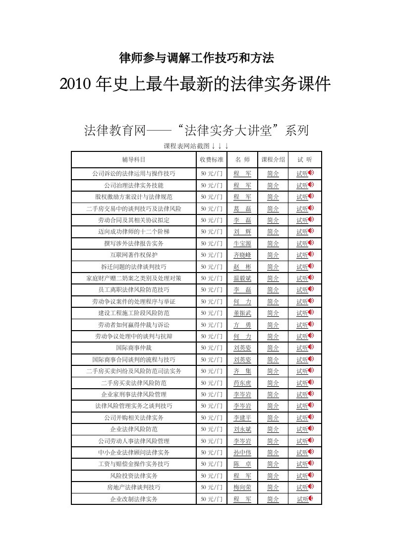 律师实务-律师主持调解工作技巧和方法