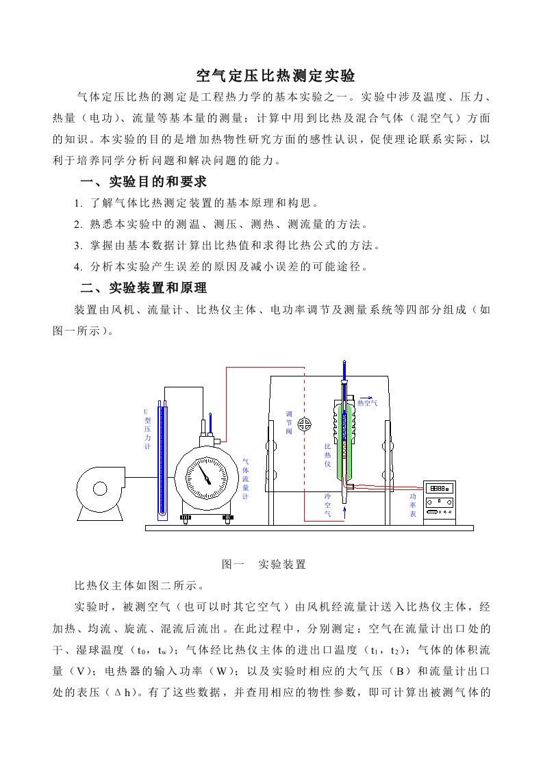 空气定压比热测定实验