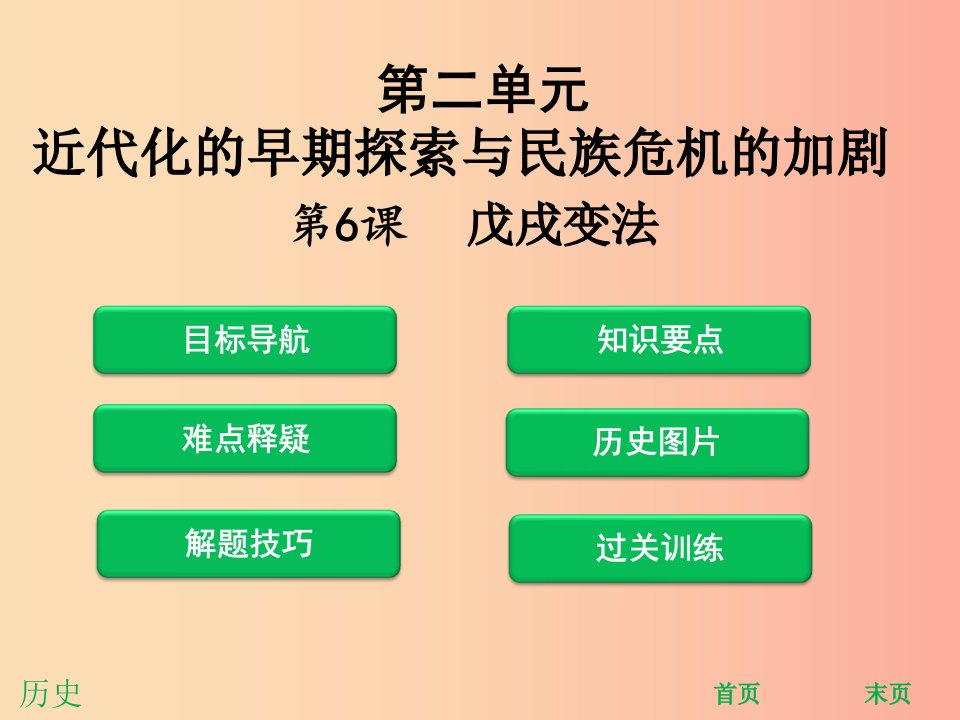 八年级历史上册第二单元近代化的早期探索与民族危机的加剧第6课戊戌变法课堂精讲课件新人教版