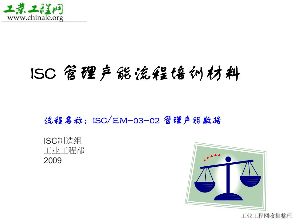 ISC管理产能流程培训材料