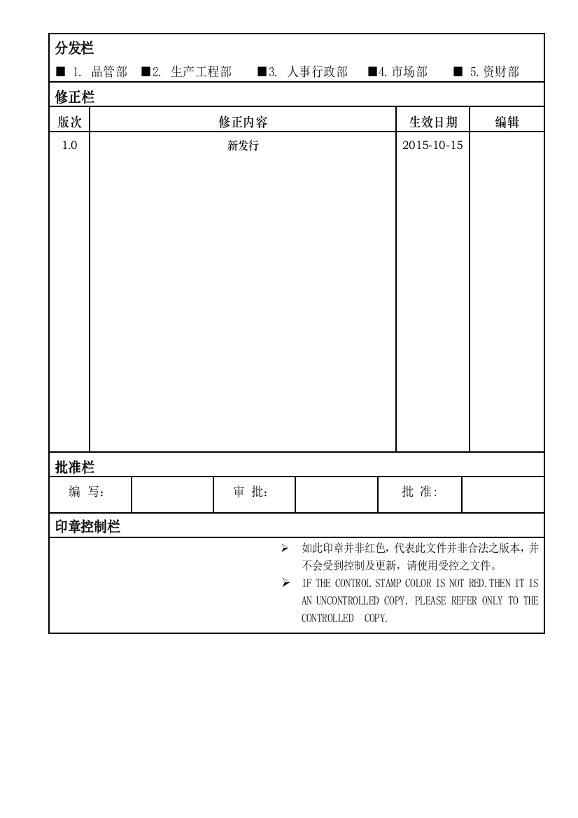 IATFISPC统计过程控制管理程序