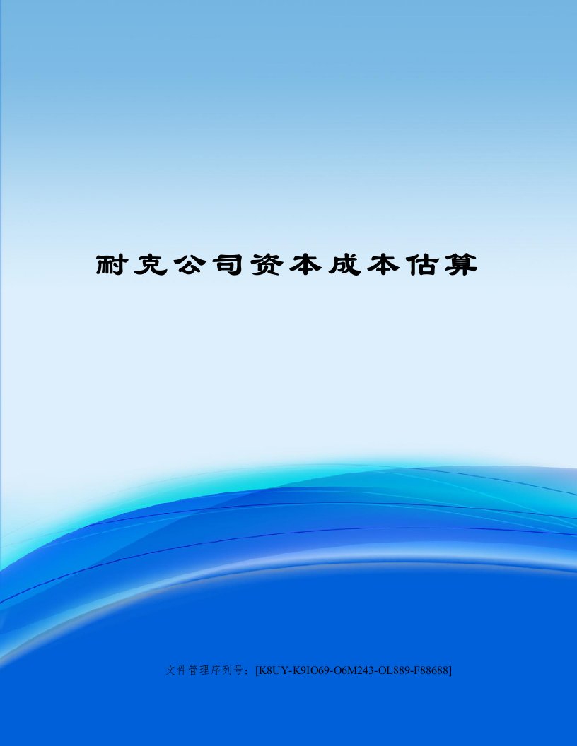 耐克公司资本成本估算