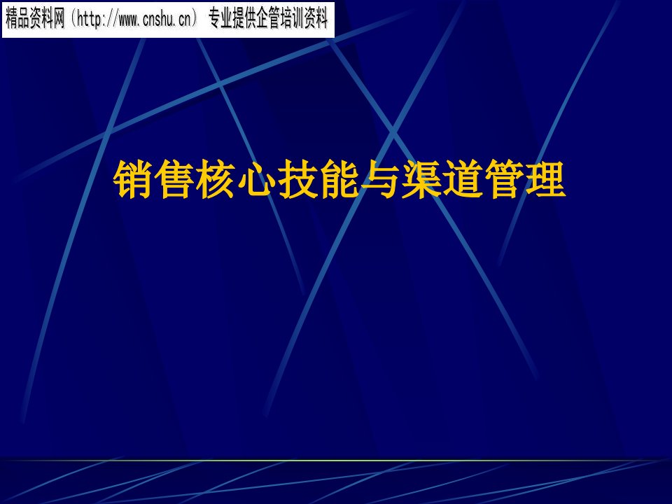 [精选]销售核心技能及渠道管理培训讲解