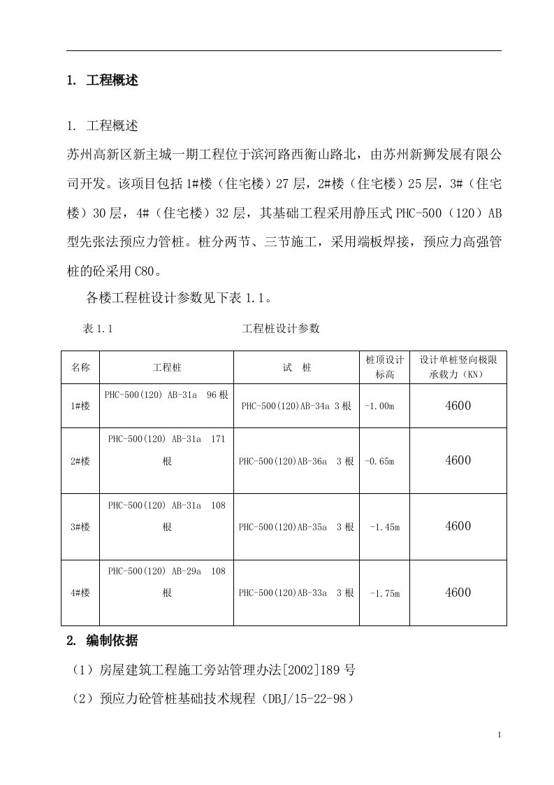 桩桩施工旁站方案