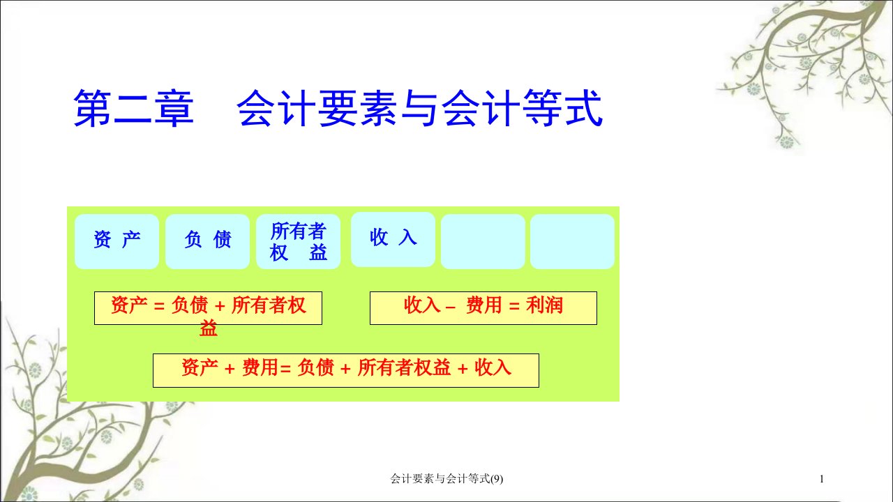 会计要素与会计等式9课件