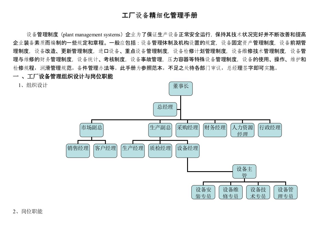 工厂设备精细化管理手册