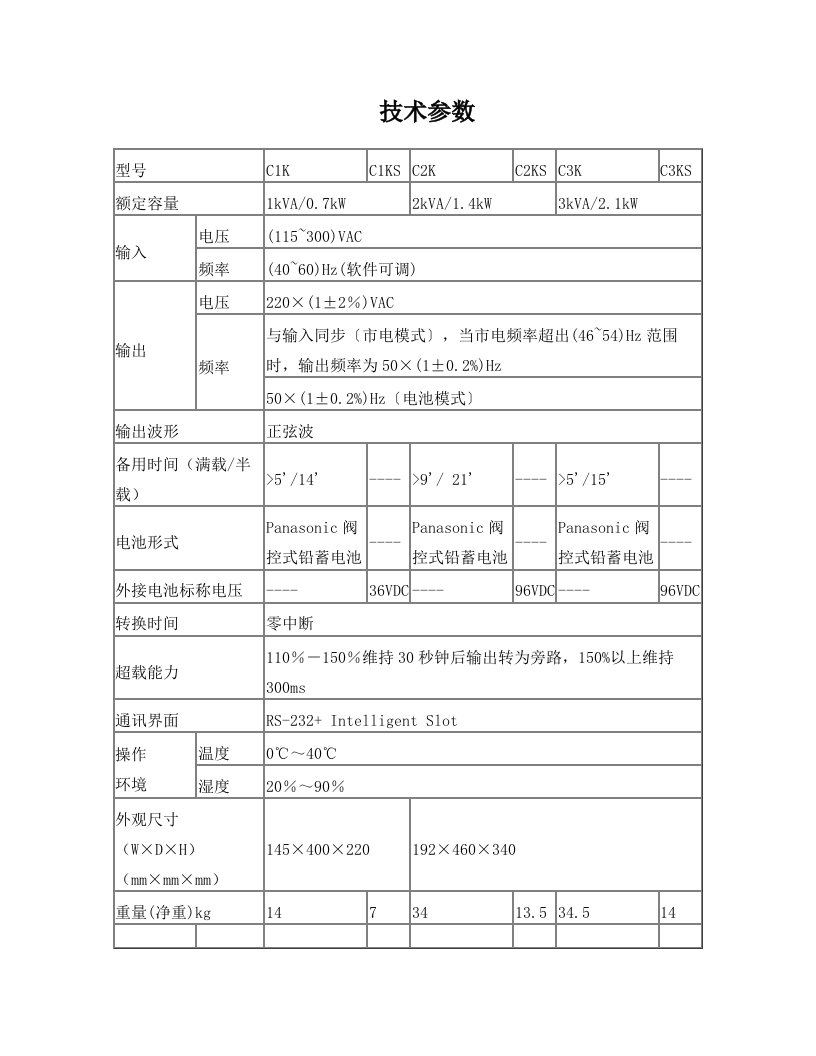 C3KS不间断电源