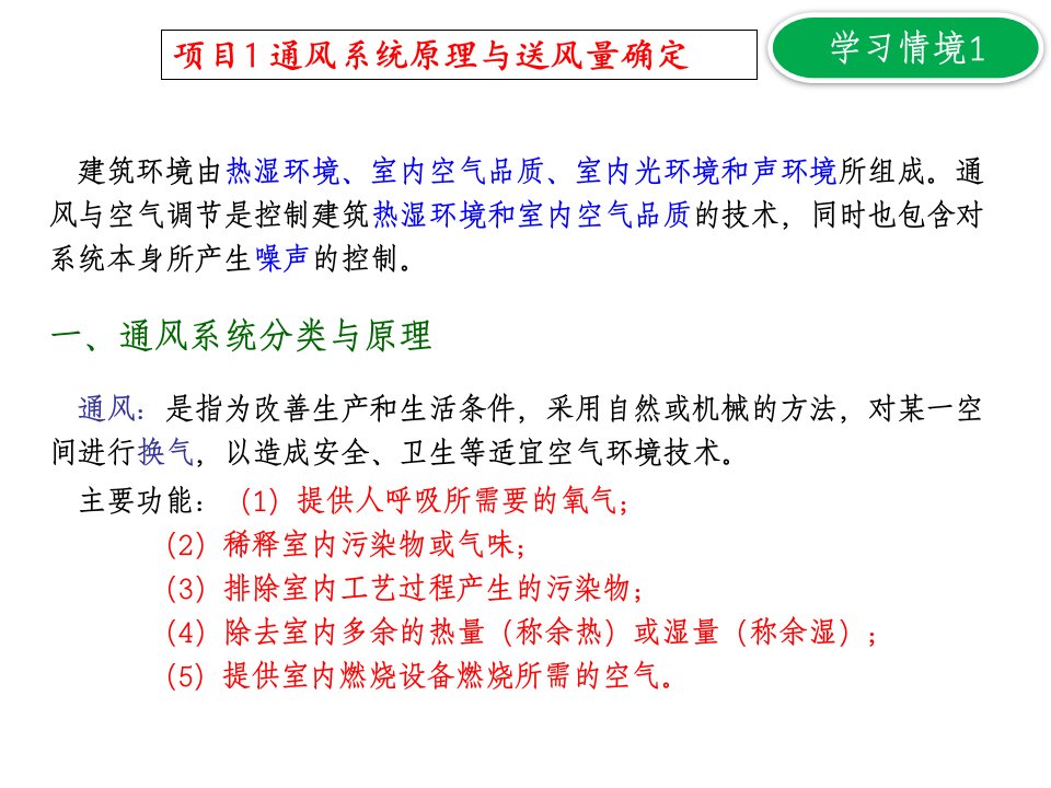 通风系统分类与原理ppt课件