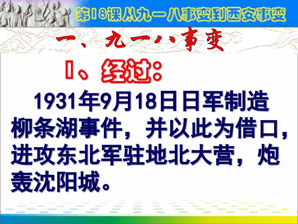 九一八事变与西安事变ppt完美版课件