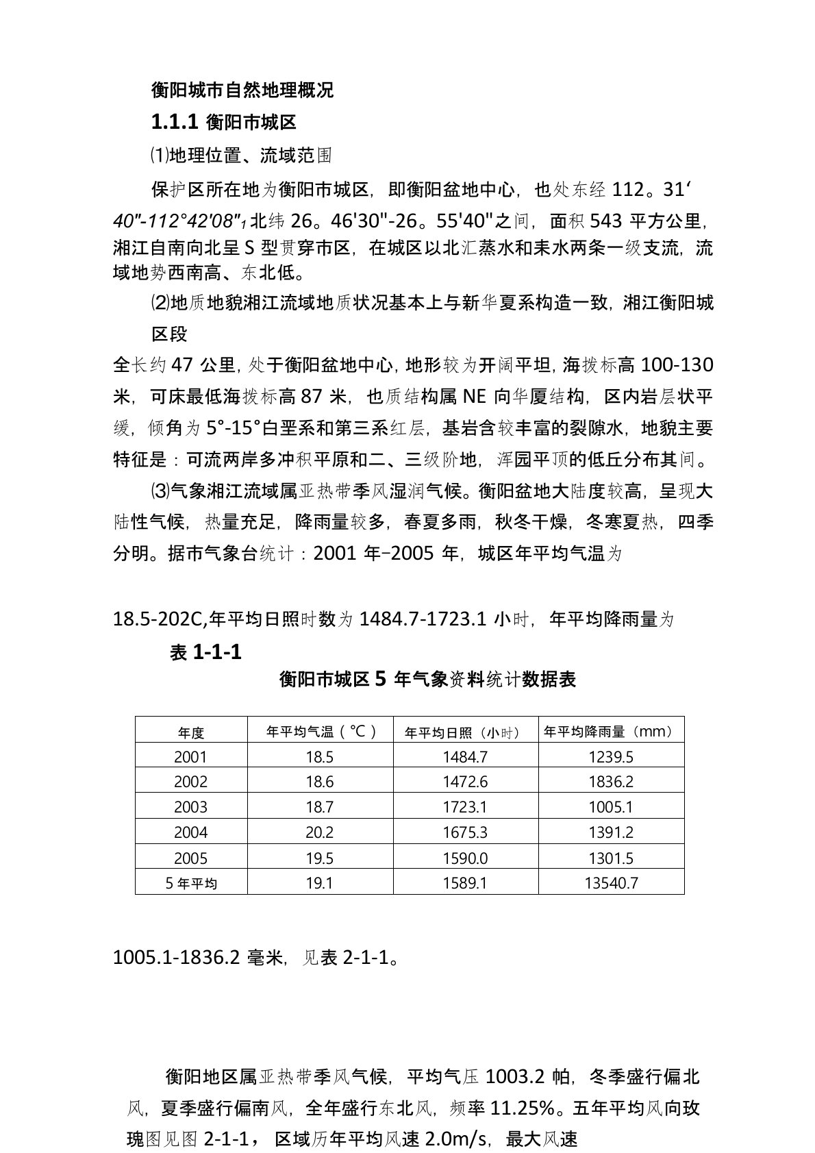 衡阳城市自然地理概况