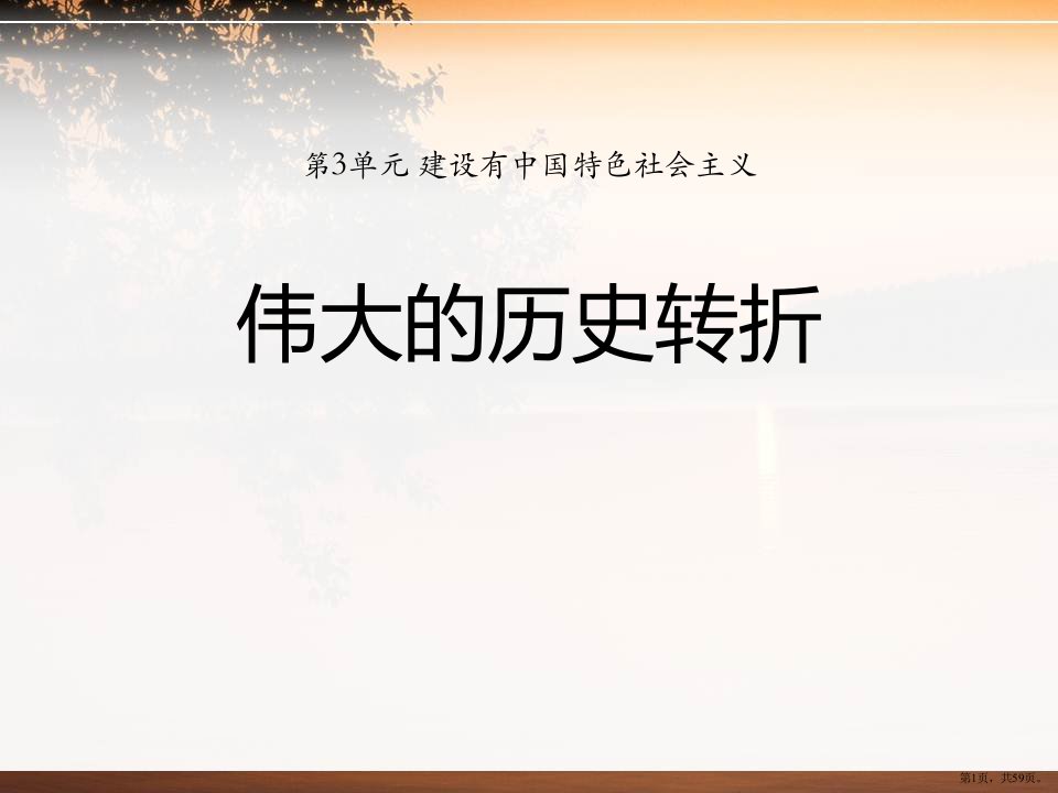 《伟大的历史转折》建设有中国特色社会主义教学课件