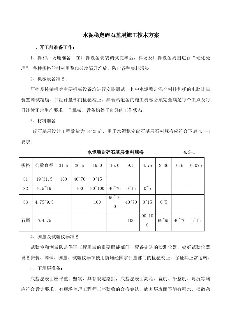 路面基层沥青混凝土面层水泥混凝土面层施工技术方案