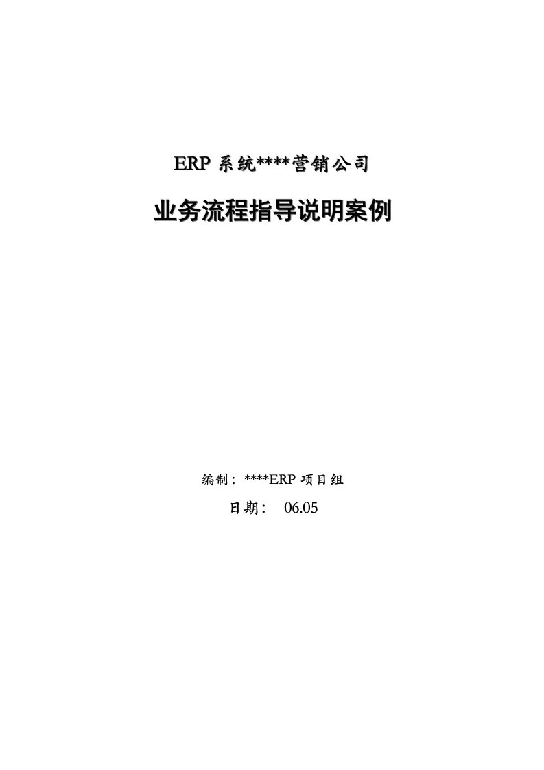 某公司业务流程指导说明案例