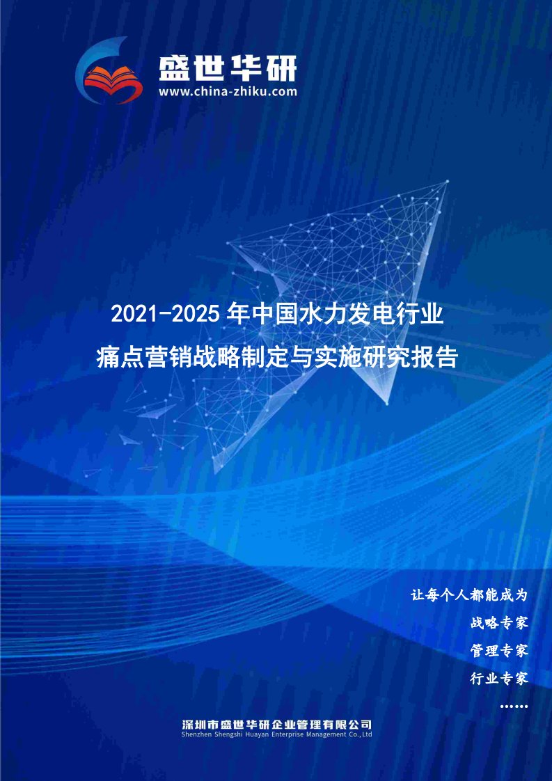 2021-2025年中国水力发电行业痛点营销战略制定与实施研究报告