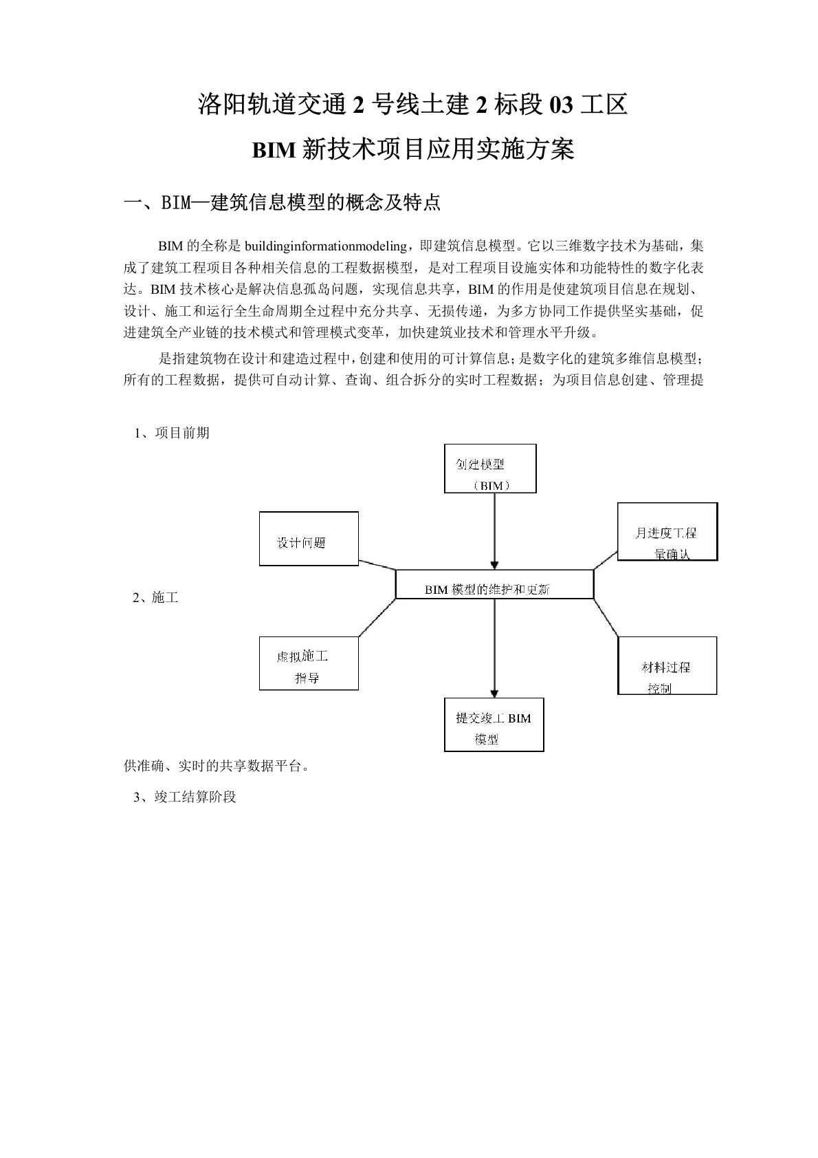 建设工程BIM技术项目应用实施方案