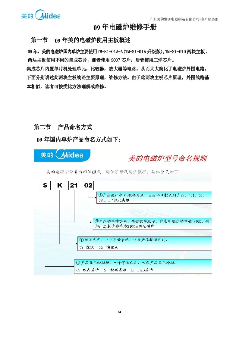 美的电磁炉维修手册