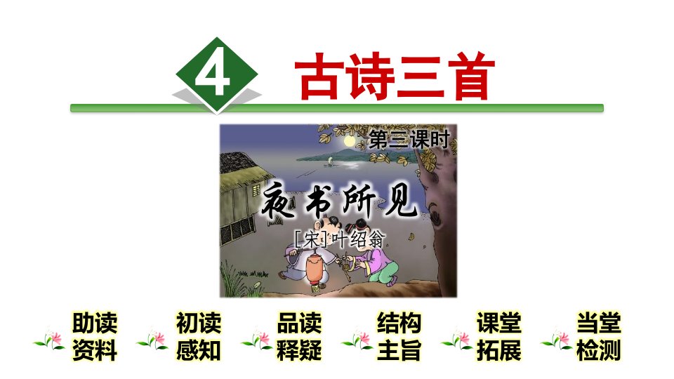 部编人教版小学语文三年级上册第二单元4古诗三首赠夜书所见课件2整理版