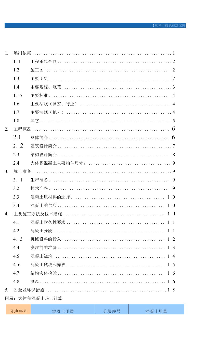 某地标性建筑工程大体积混凝土施工方案