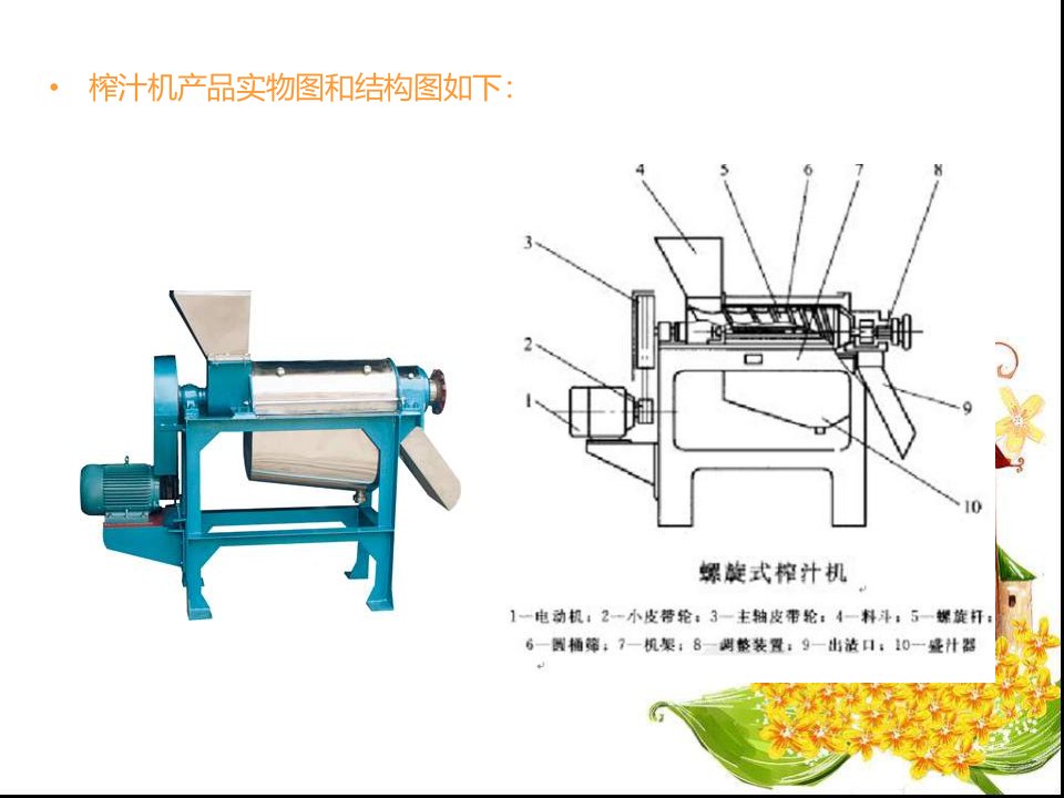 螺旋榨汁机设计答辩稿