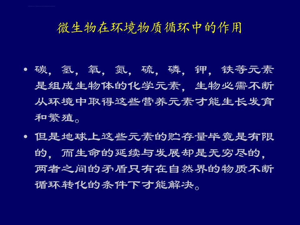 第八章微生物在自然界物质循环中的作用ppt课件