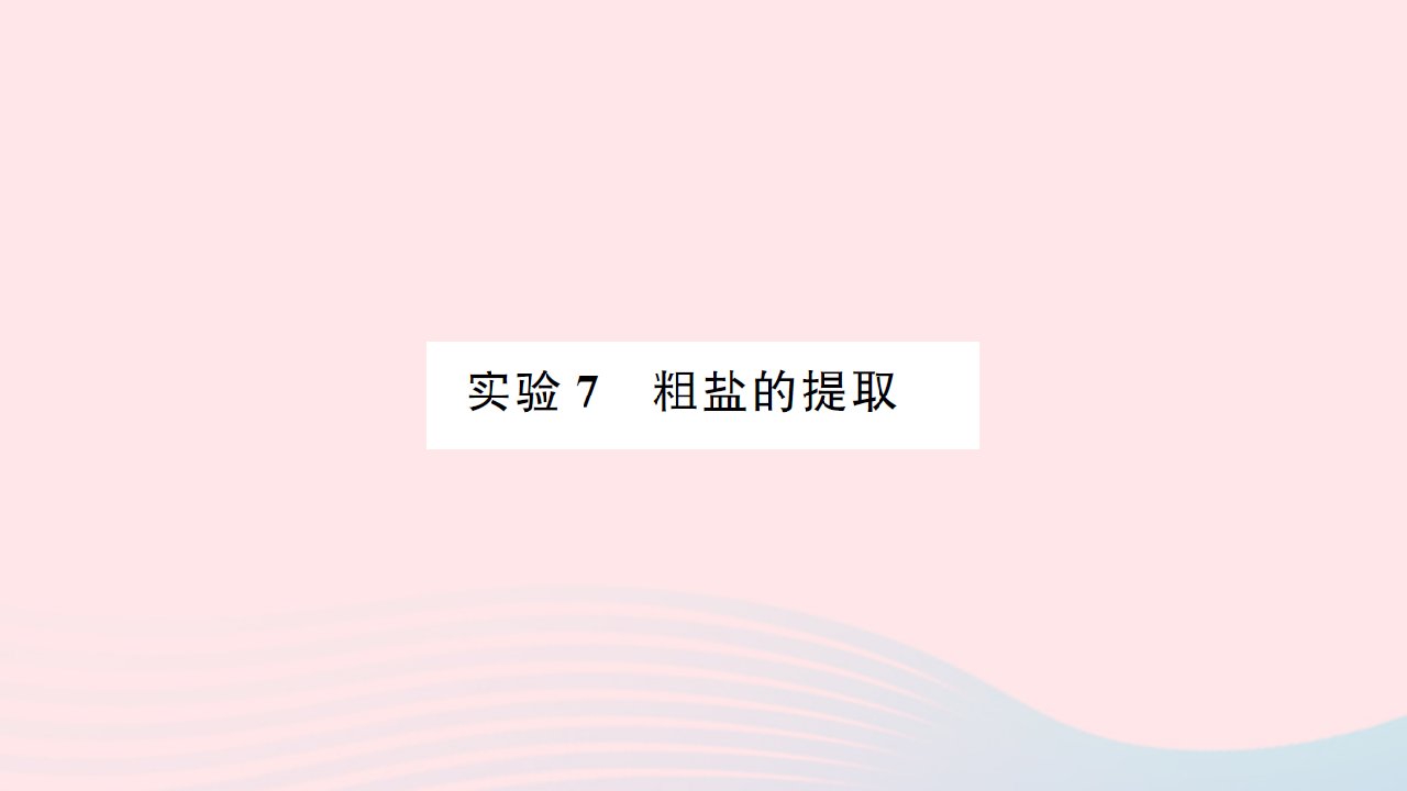 贵州专版2022中考化学专题七初识酸碱和盐实验7粗盐的提取课件