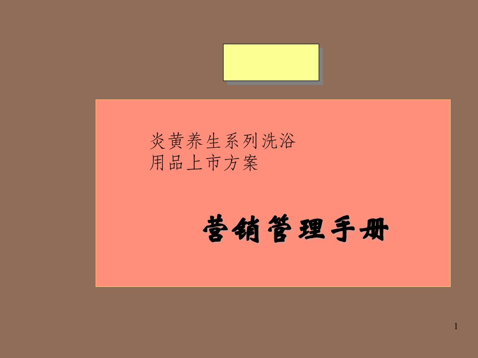 企业管理手册-炎黄养生系列洗浴用品上市方案营销管理手册