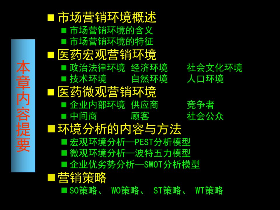 PPT医药市场营销学人卫社02医药市场营销环境分析