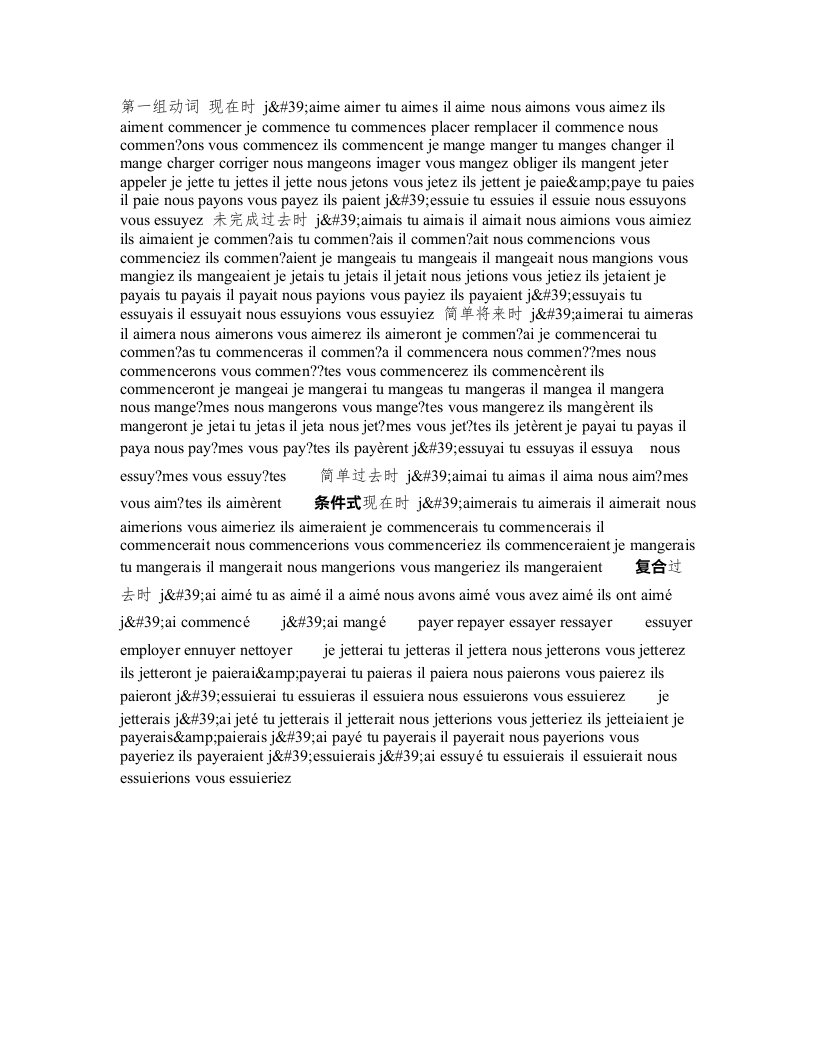 （精品文档）法语动词时态变位总结