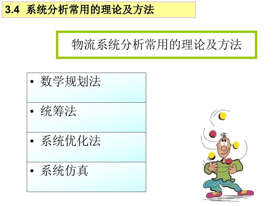 物流系统分析常用的理论及方法