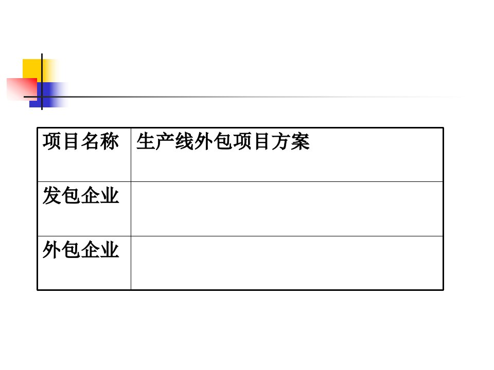 生产线外包项目方案