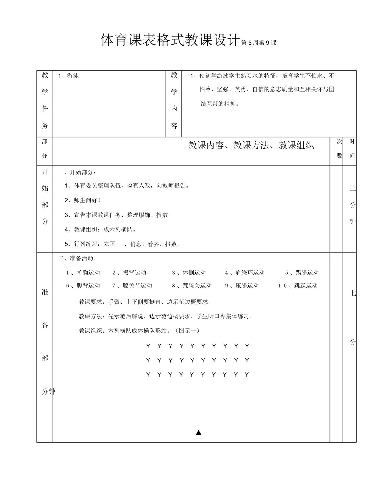 高中二年级体育与健康教案集：游泳第二课