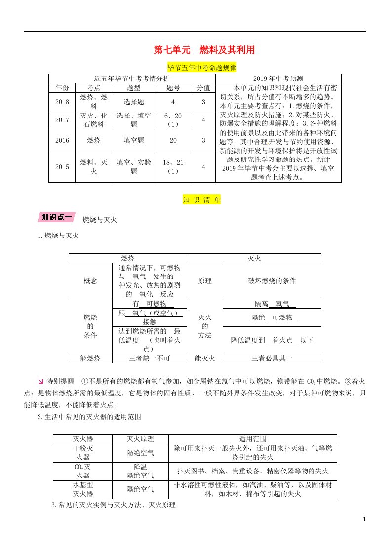 中考化学总复习