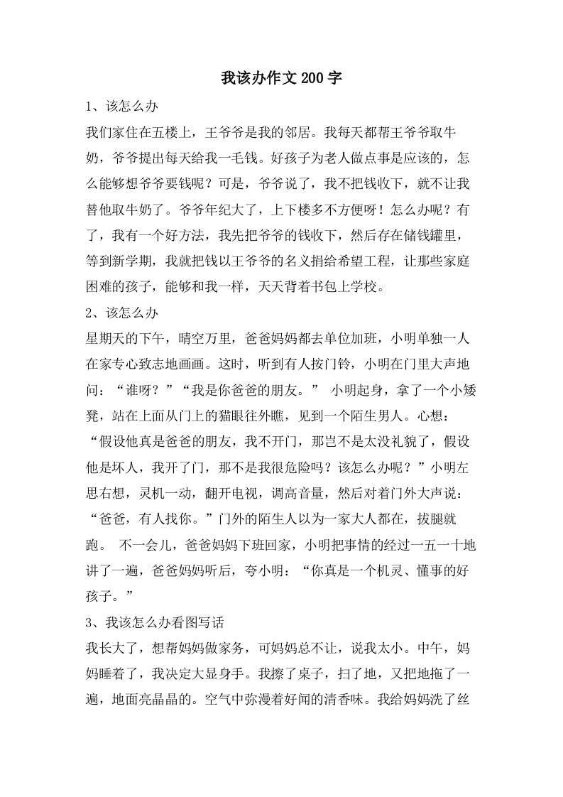 我该办作文200字