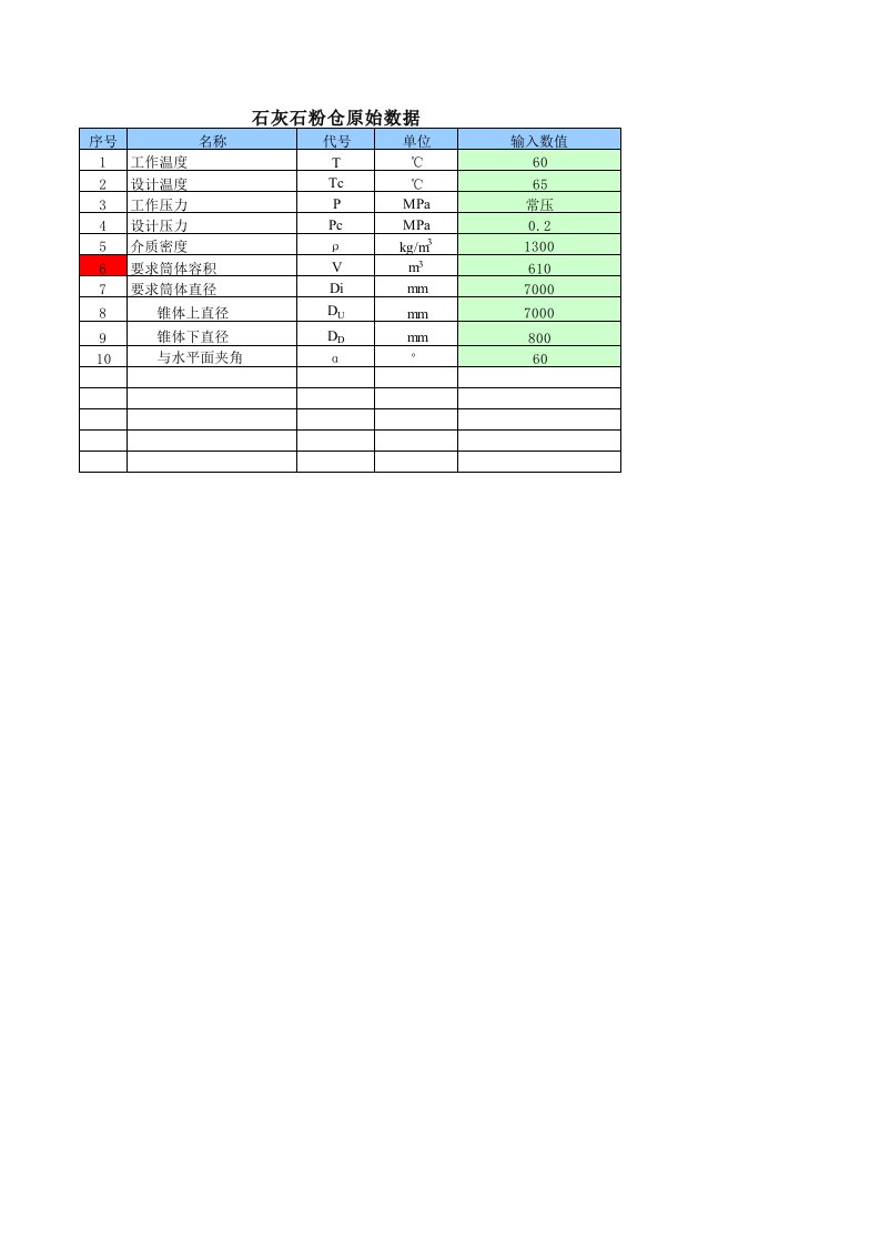 石灰石粉仓计算