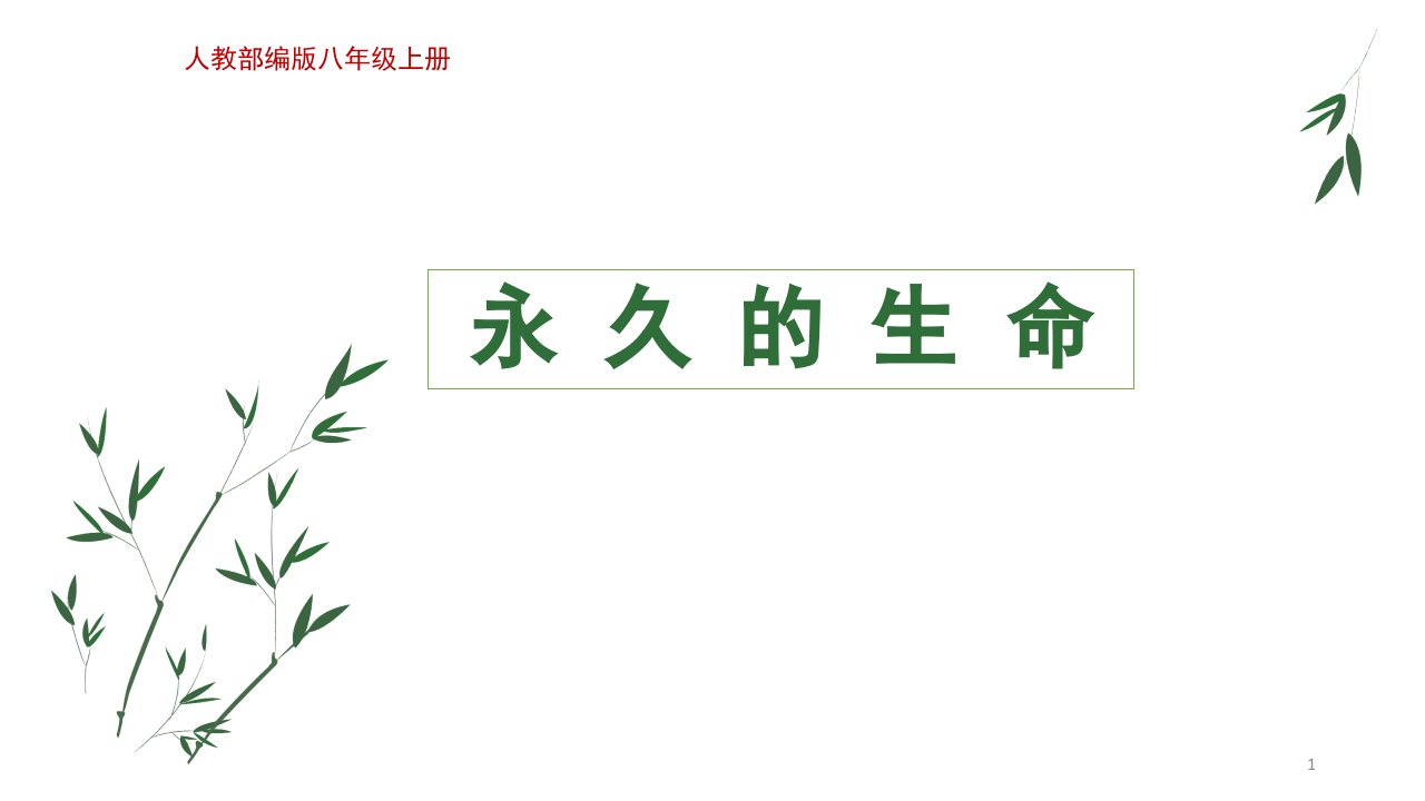 人教部编版语文八年级上册散文两篇《永久的生命》课件