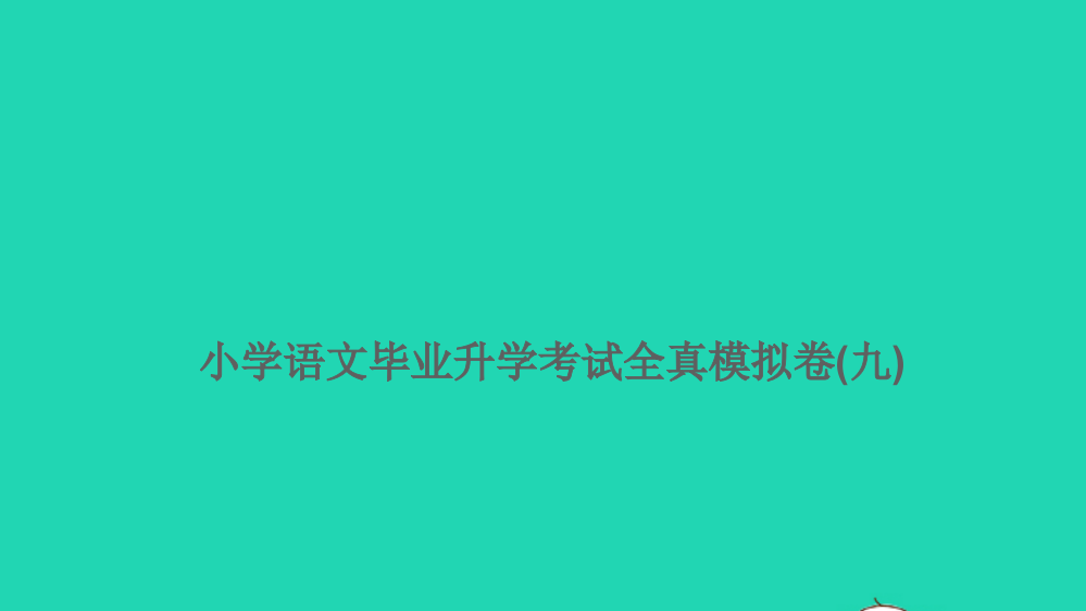 2021小考语文满分特训卷