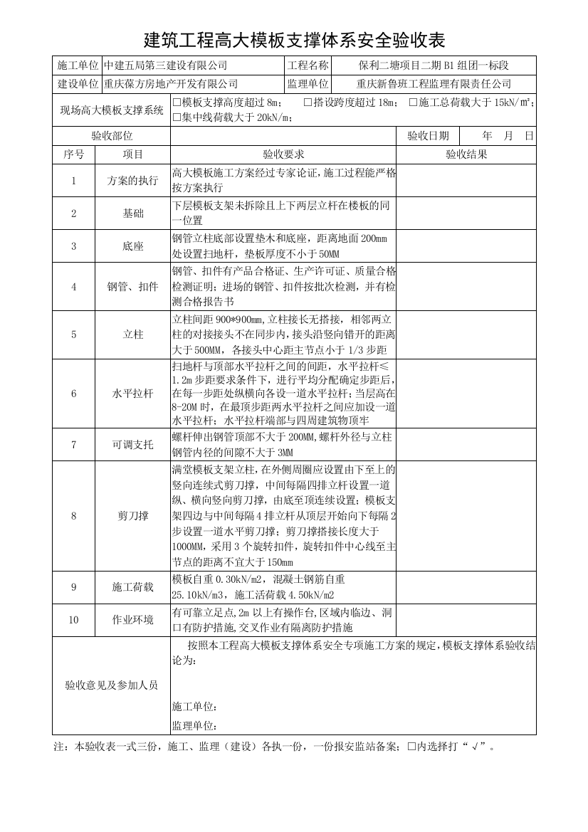 (word完整版)高支模验收表