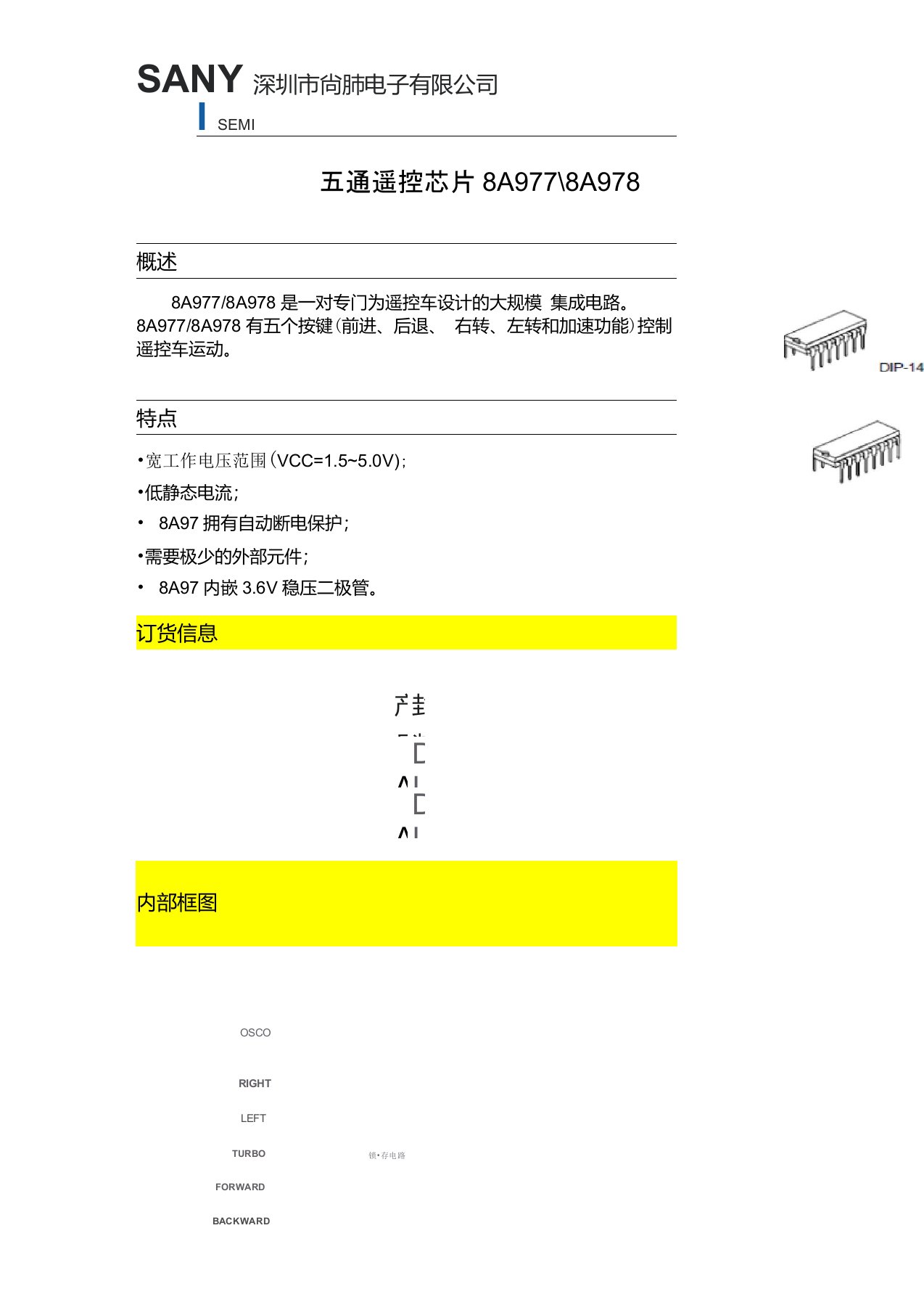 8A978遥控玩具IC