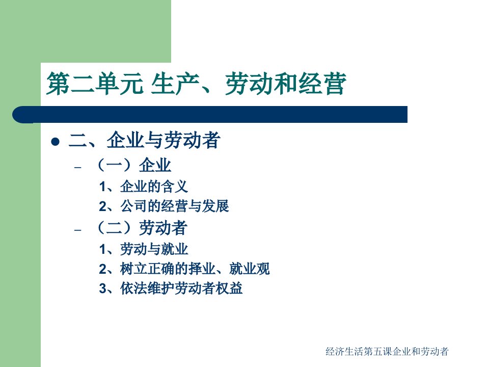 经济生活第五课企业和劳动者课件