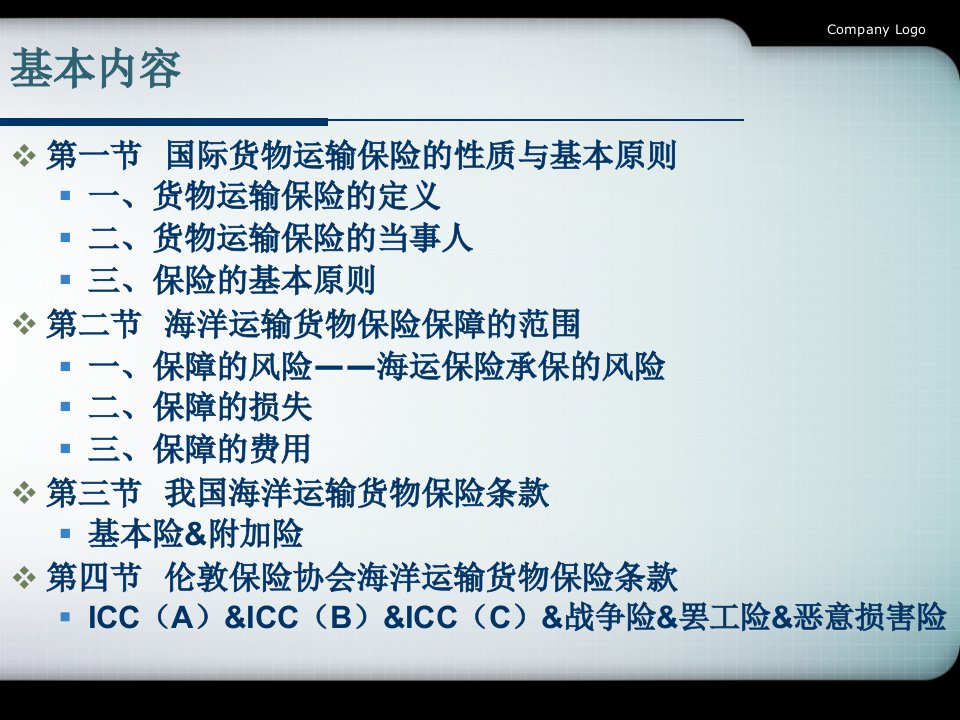 第二篇国际货物买卖合同第七章国际货物运输保险